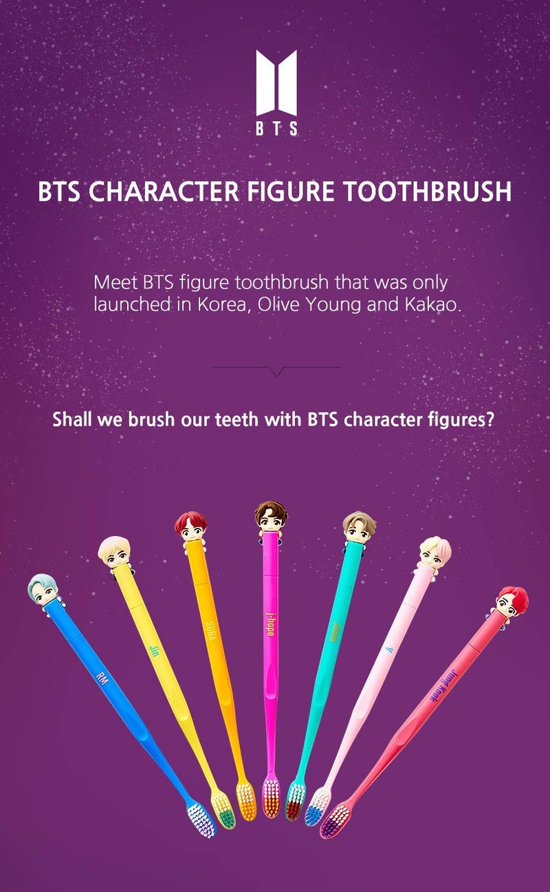 BTS [BTS Official Merchandise] Fans Gift - K-Pop Idols Goods - BTS Character Figure Toothbrush with Convenient Magnetic Holder (J-hope) - Image 4